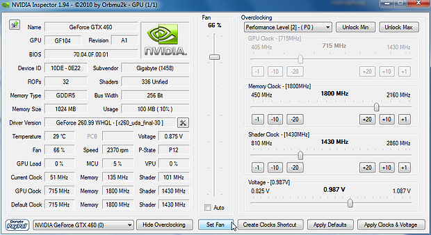 Overclocking: Lüfter @ 66%