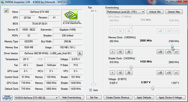 Overclocking: Speichertakt