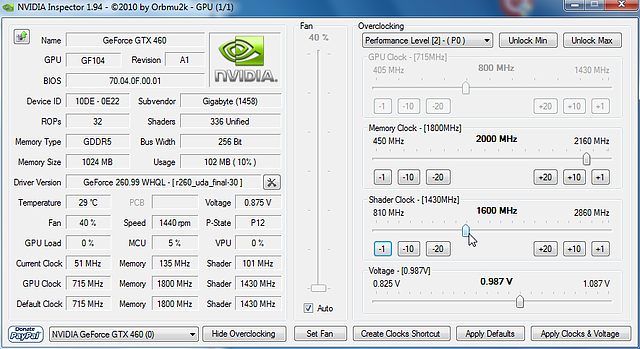 Overclocking: Shader- und GPU-Takt