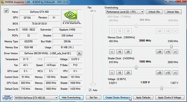 Overclocking: Verknüfung erstellen