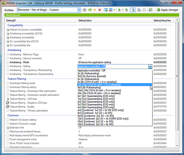  Antialiasing Setting