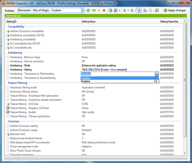 Profileditor: Antialiasing Transparency Multisampling