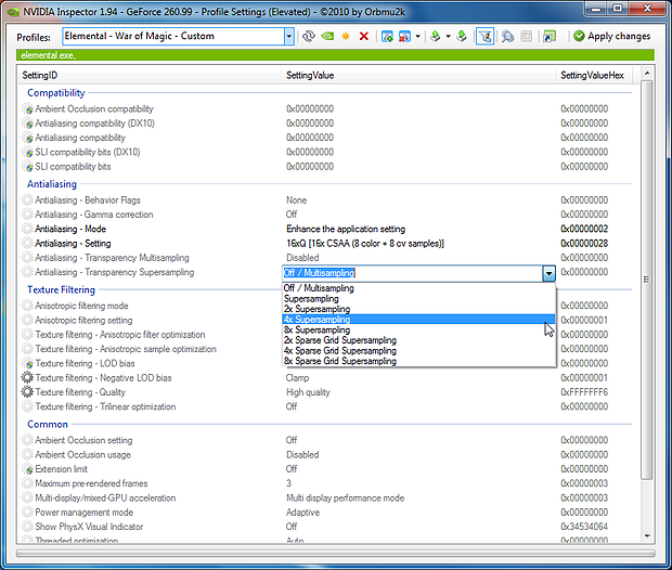 Profileditor: Antialiasing Transparency Supersampling