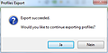 Profileditor: erneute Export-Auswahl