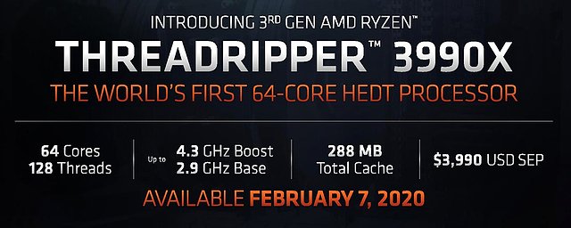 AMD Ryzen Threadripper 3990X Ankündigung