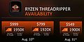 AMD Ryzen Threadripper Modell-Daten & Launchtermine
