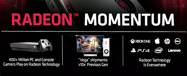 AMD Radeon Momentum: Vega Shipments 10x than previous Generation