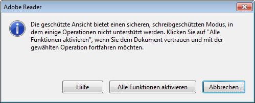 Adobe Reader "Geschützter Modus"