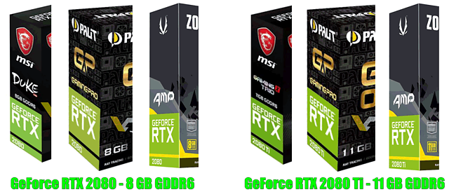 nVidia GeForce RTX 2080 8GB & GeForce RTX 2080 Ti 11GB