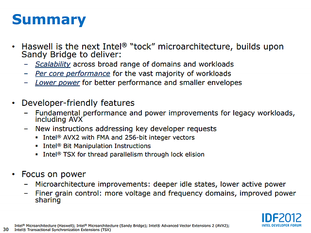 Intel Haswell-Präsentation (Slide 30)