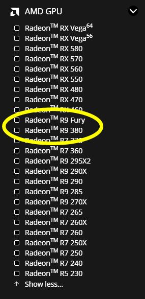 MSI Produkt-Portfolio an Radeon R9 390/390X Grafikkarten (US-Webseite)