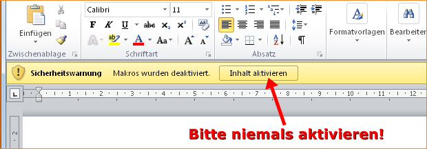 Microsoft Office – Makro-Warnung