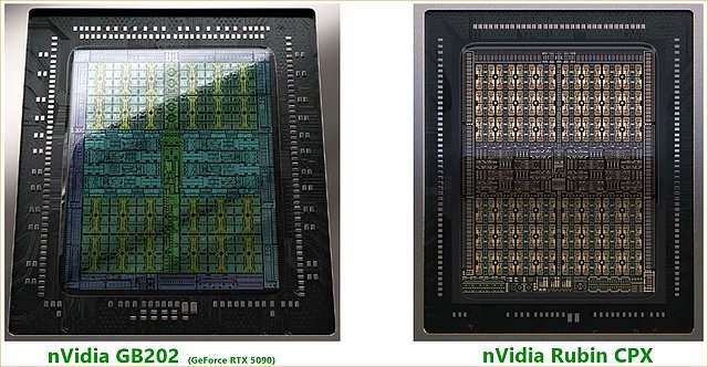 nVidia GB202 vs nVidia Rubin CPX Die-Shots
