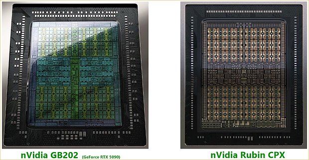 nVidia GB202 vs nVidia Rubin CPX Die-Shots
