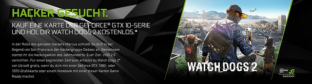 nVidia "Watch Dogs 2" Spielebundle