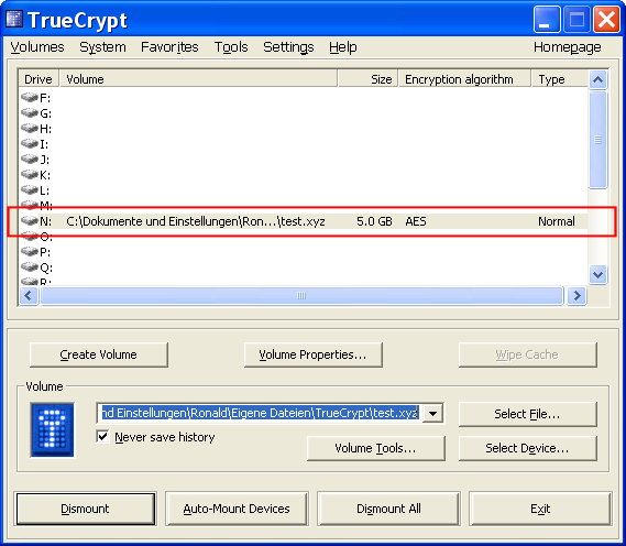 TrueCrypt im Notebook-Einsatz, Bild 16