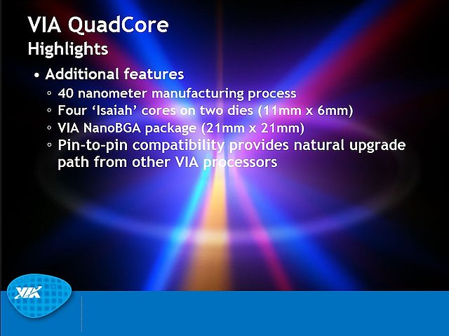 VIA-Präsentation zum Nano QuadCore-Prozessor, Teil 3