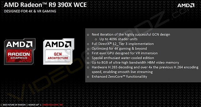 AMD Radeon R9 390X WCE Präsentationsfolie