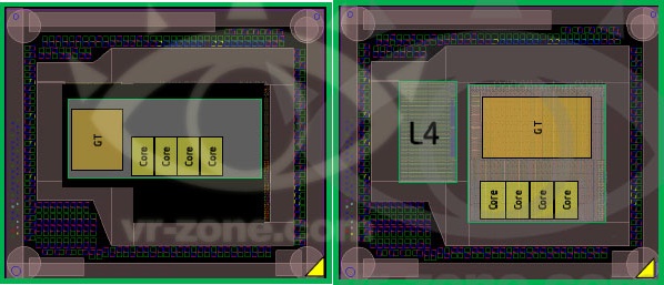 Intel Ivy Bridge (links) & Haswell (rechts) Die-Symbolshots