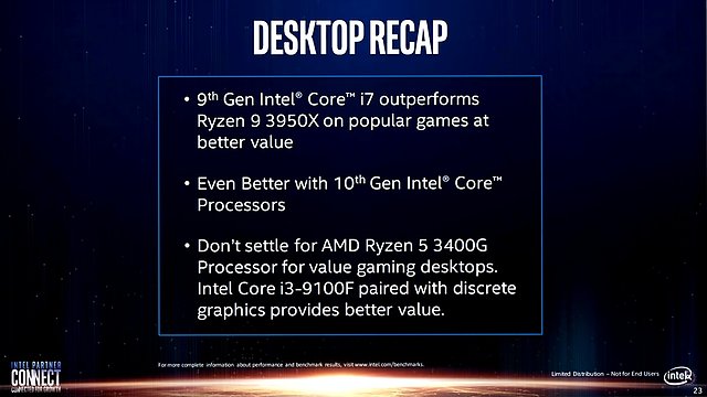 Intel-Präsentation: Core i-9000 vs. AMD Zen 2 (Slide 23)