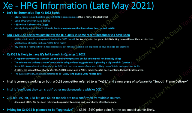 Intel Xe HPG Informationen von MLID (Ende Mai 2021)