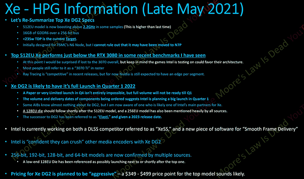Intel Xe HPG Informationen von MLID (Ende Mai 2021)