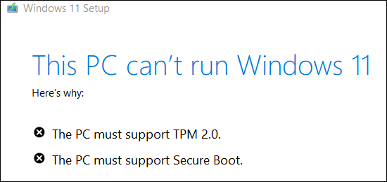 Windows 11 Setup: TPM 2.0 & SecureBoot erforderlich