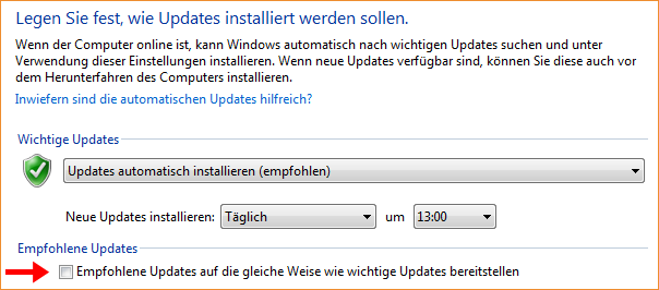 Windows Update – Update-Einstellungen